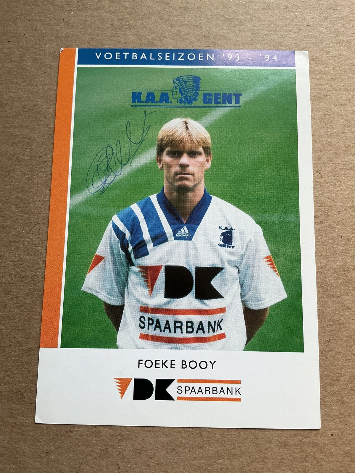 Foeke Booy, Netherlands 🇳🇱 KAA Gent 1993/94 hand signed - Autographs-World