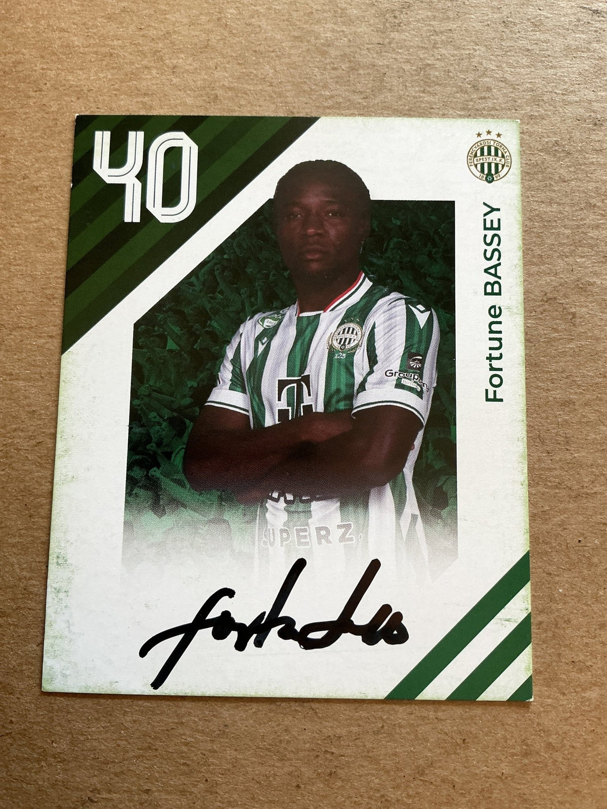 Fortune Bassey, Nigeria 🇳🇬 Ferencvaros TC 2024/25 hand signed - Autographs-World