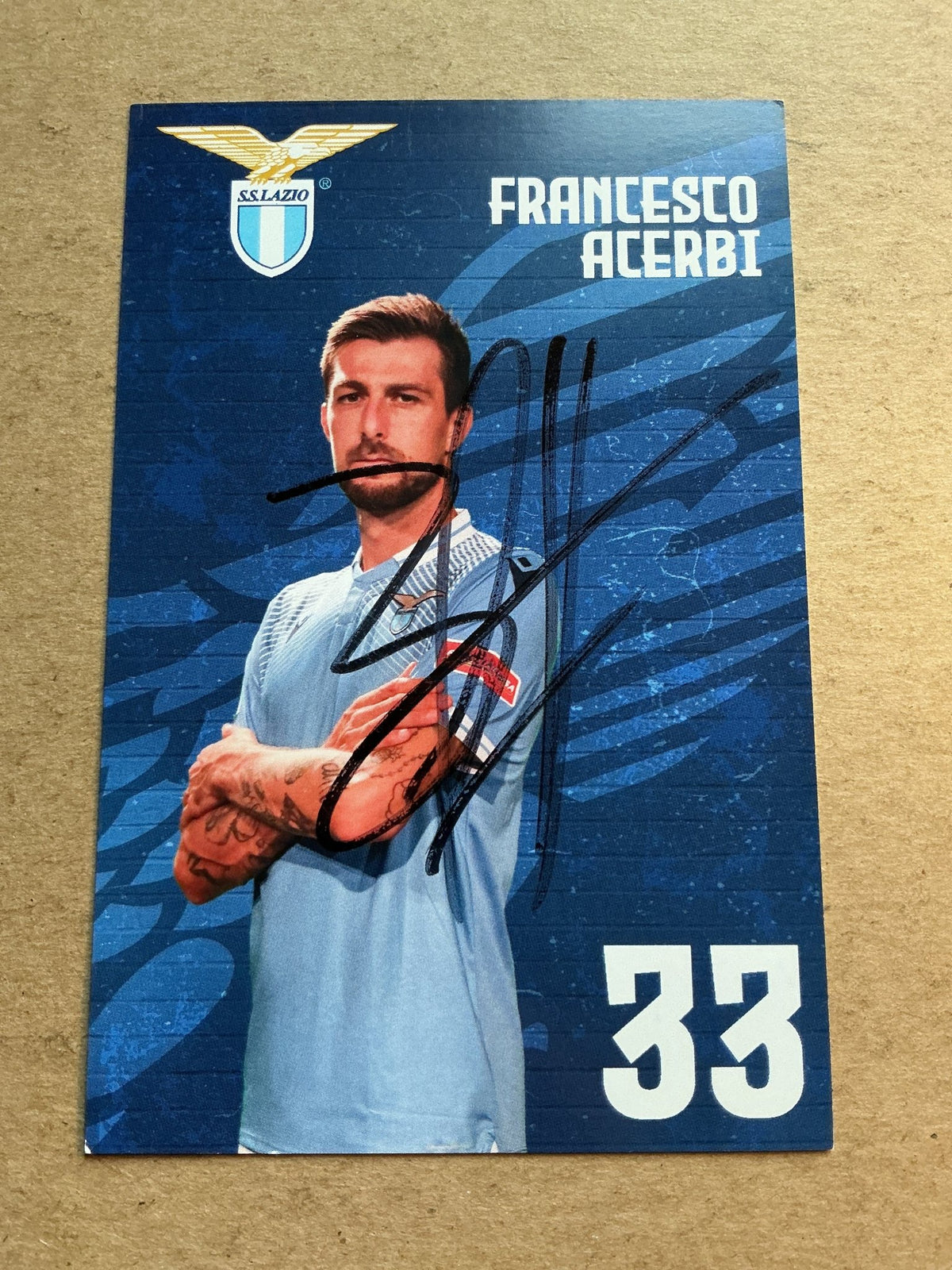 Francesco Acerbi, Italy 🇮🇹 Lazio Rom 2020/21 hand signed - Autographs-World