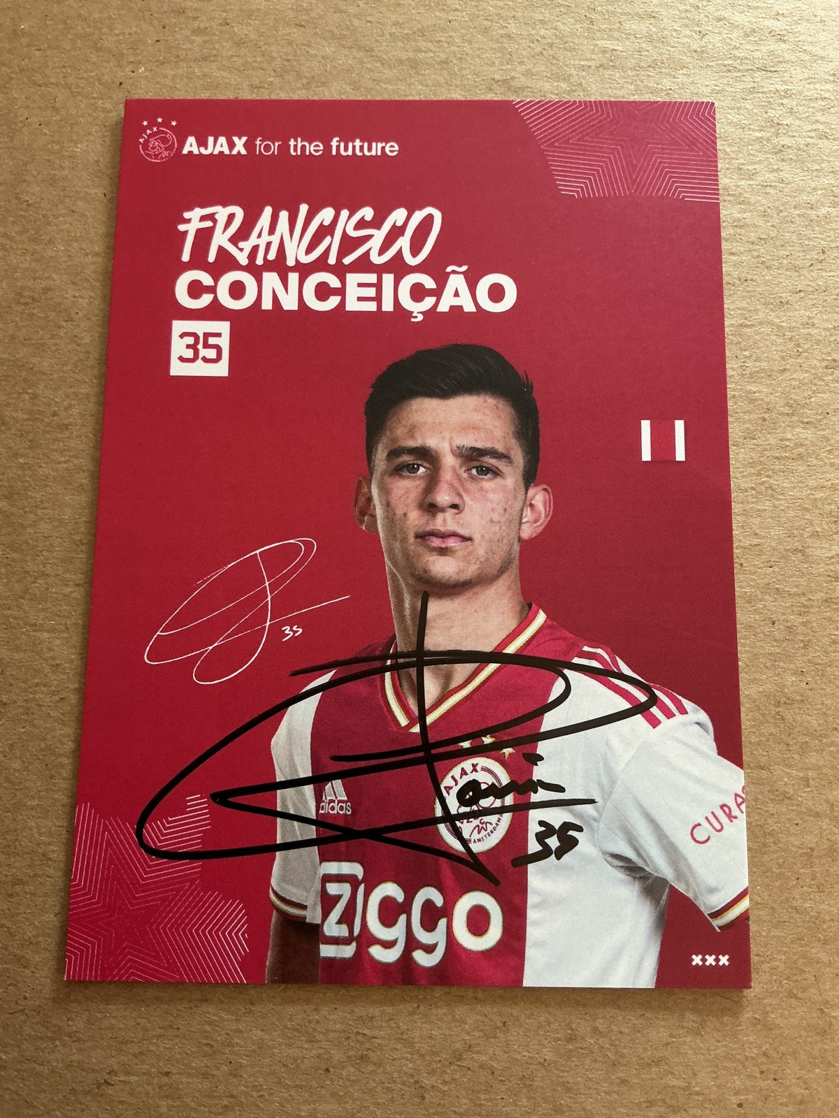 Francisco Conceicao, Portugal 🇵🇹 Ajax Amsterdam 2022/23 hand signed - Autographs-World