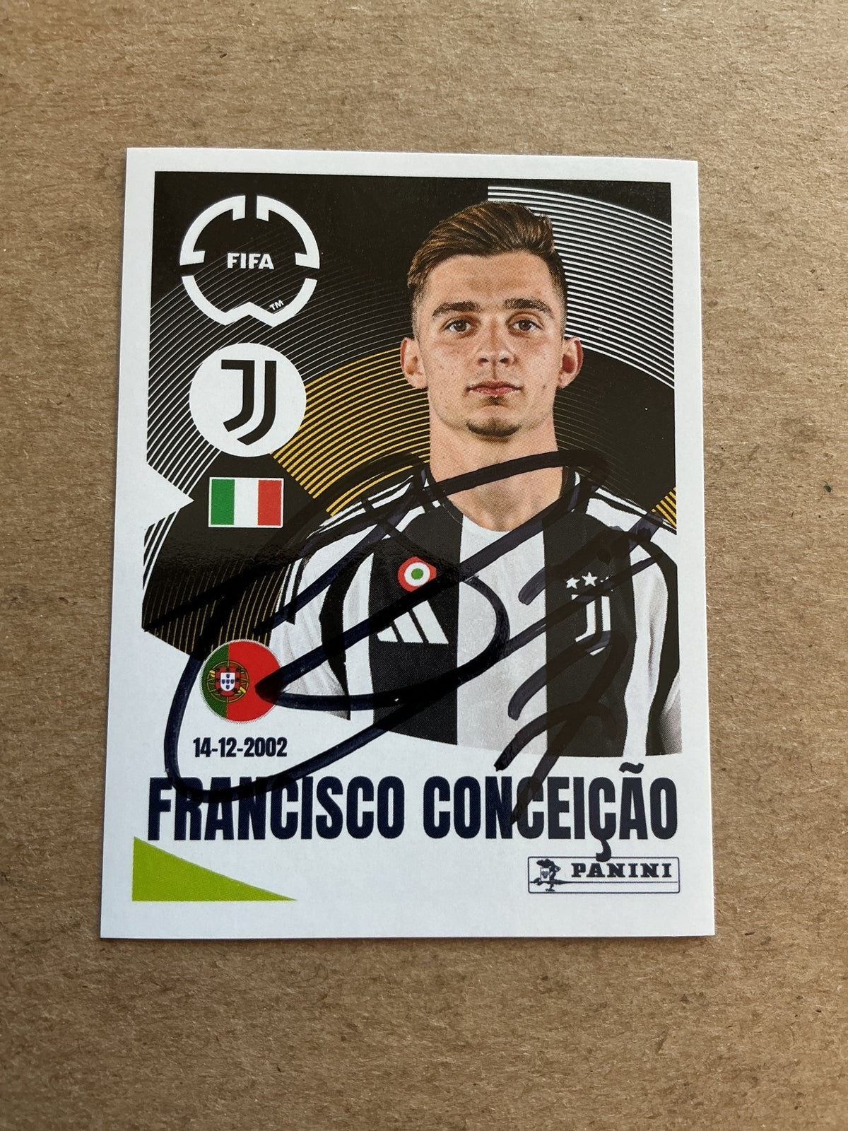 Francisco Conceição, Portugal 🇵🇹 Juventus FC Club World Cup 2025 Panini hand signed - Autographs-World