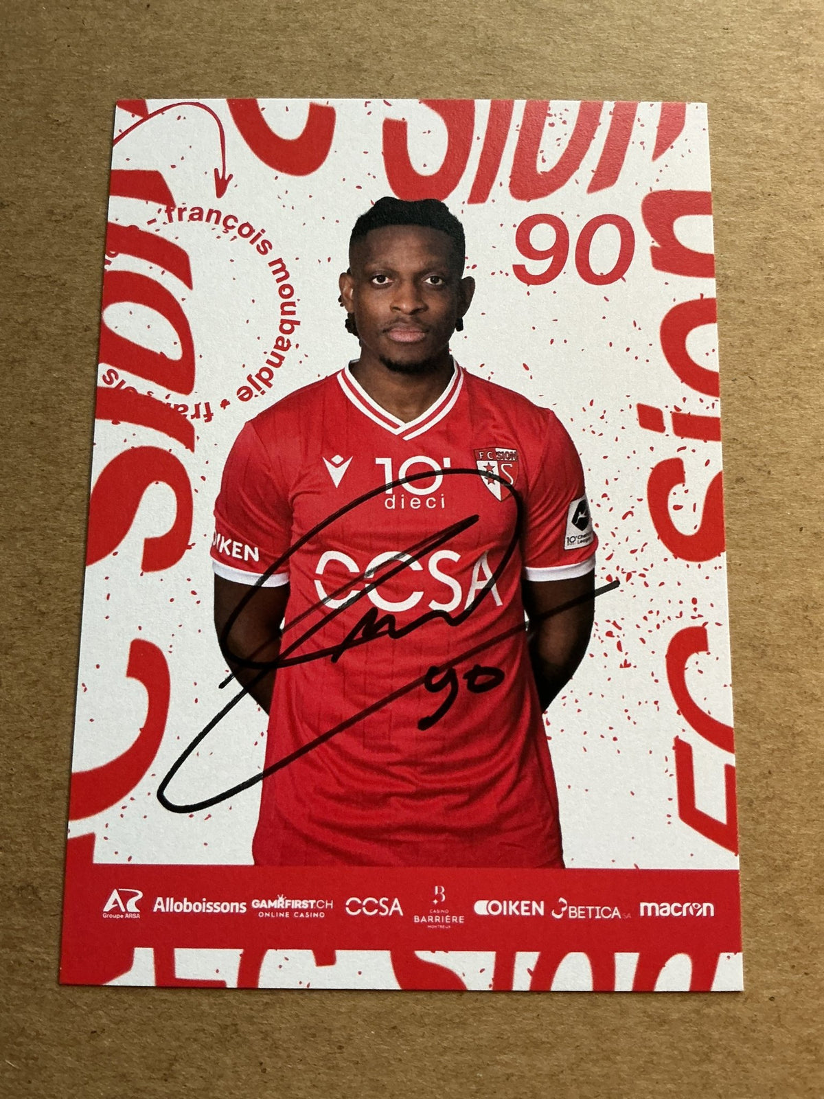 François Moubandje, Switzerland 🇨🇭 FC Sion 2023/24 hand signed - Autographs-World