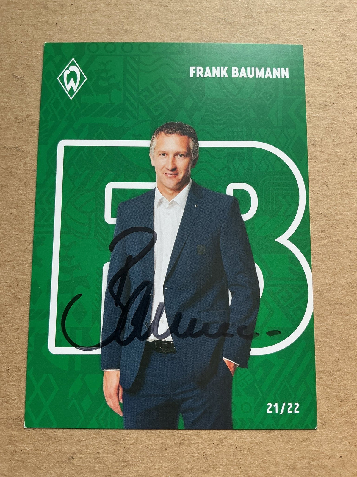 Frank Baumann, Germany 🇩🇪 SV Werder Bremen 2021/22 hand signed - Autographs-World