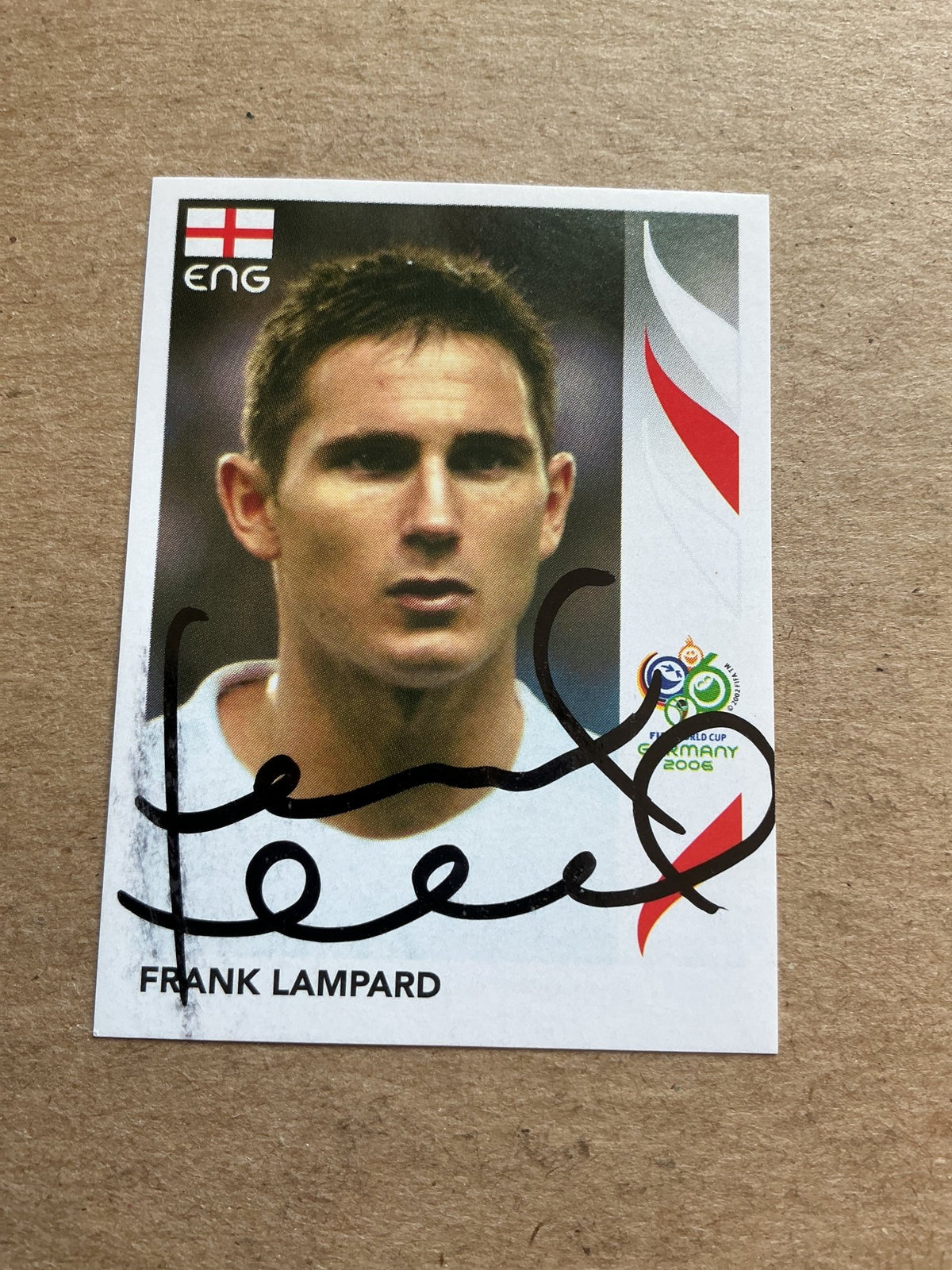 Frank Lampard, England 🏴󠁧󠁢󠁥󠁮󠁧󠁿 FIFA World Cup 2006 Panini hand signed - Autographs-World