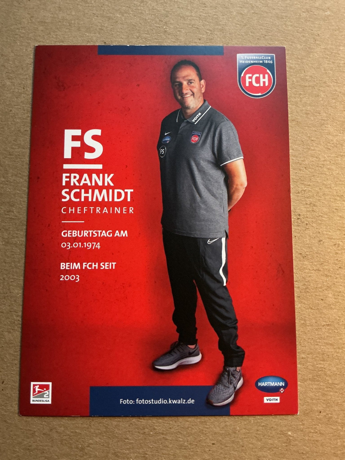 Frank Schmidt, Germany 🇩🇪 1.FC Heidenheim 2019/20 hand signed - Autographs-World