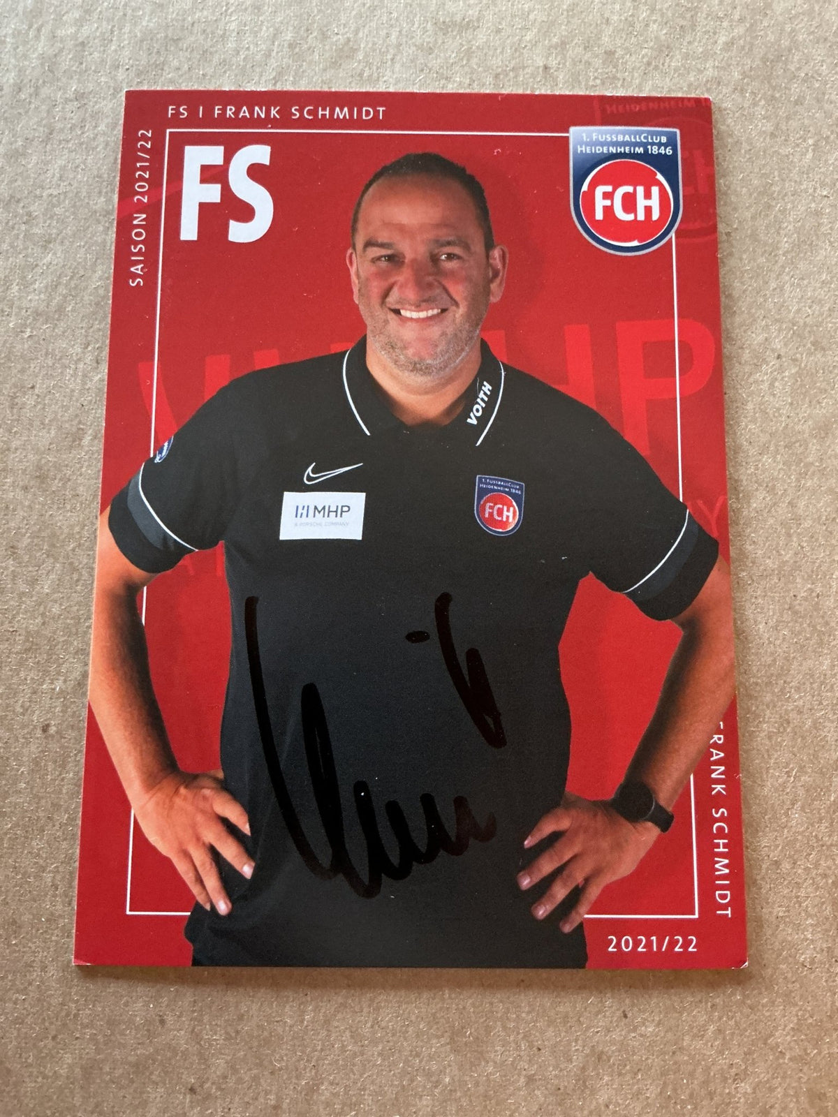 Frank Schmidt, Germany 🇩🇪 1.FC Heidenheim 2021/22 hand signed - Autographs-World