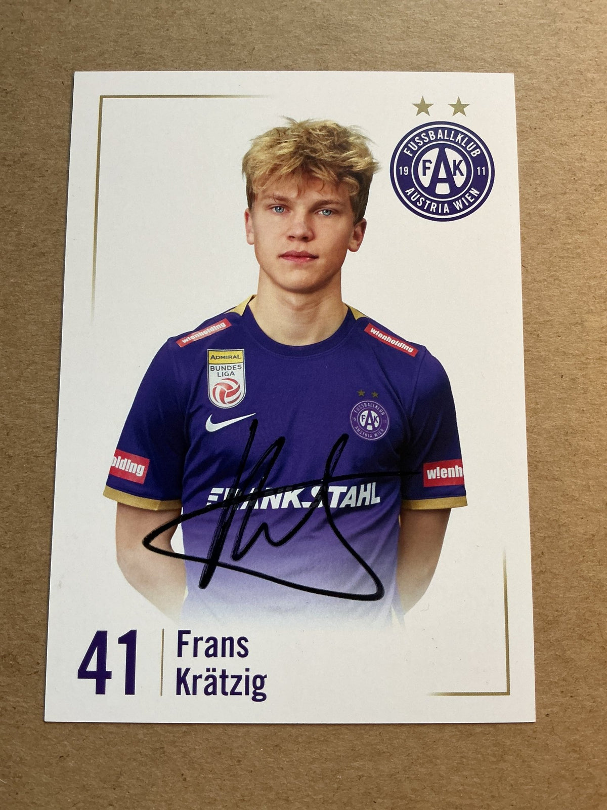 Frans Krätzig, Germany 🇩🇪 FK Austria Wien 2023/24 hand signed - Autographs-World