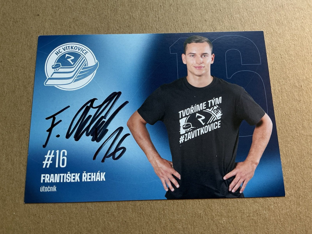 František Řehák, Czech Republic 🇨🇿 HC Vítkovice 2025/26 hand signed - Autographs-World