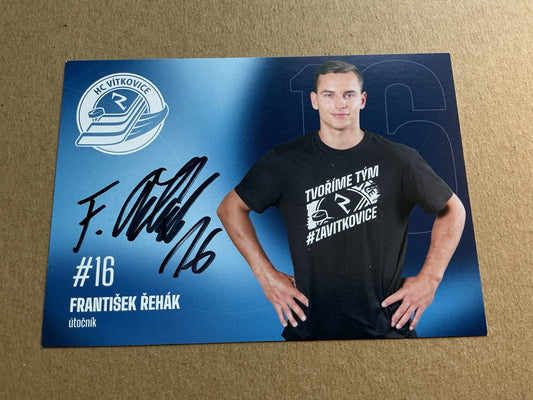 František Řehák, Czech Republic 🇨🇿 HC Vítkovice 2025/26 hand signed - Autographs-World