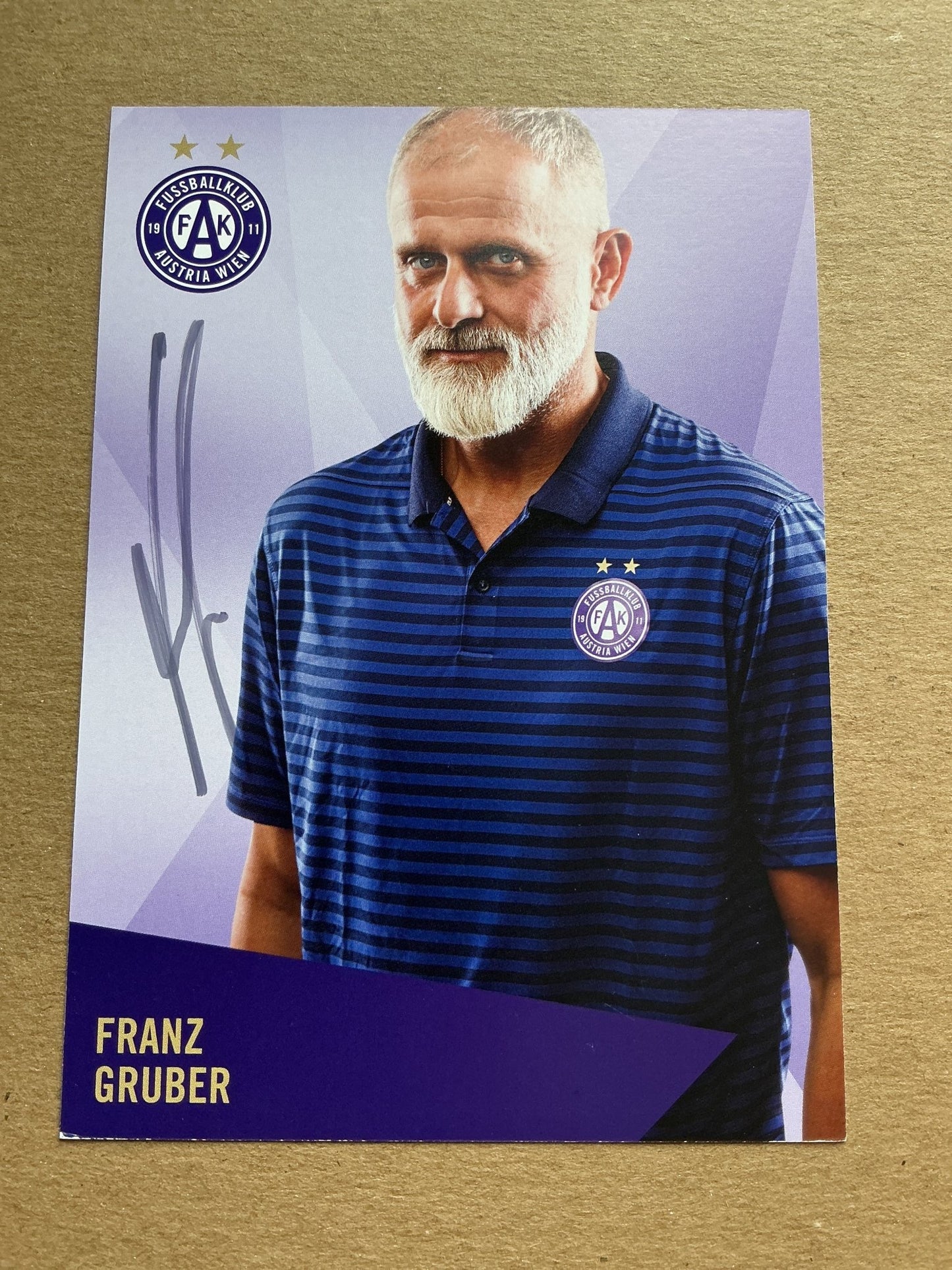 Franz Gruber, Austria 🇦🇹 Austria Wien 2019/20 hand signed - Autographs-World