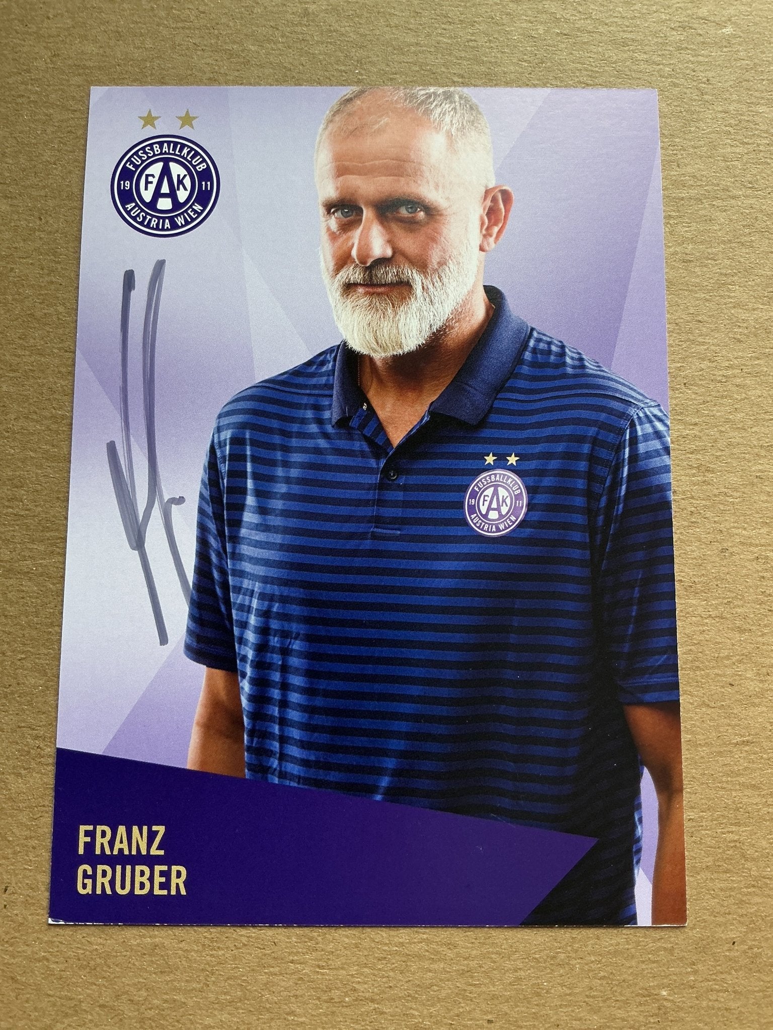 Franz Gruber, Austria 🇦🇹 Austria Wien 2019/20 hand signed - Autographs-World