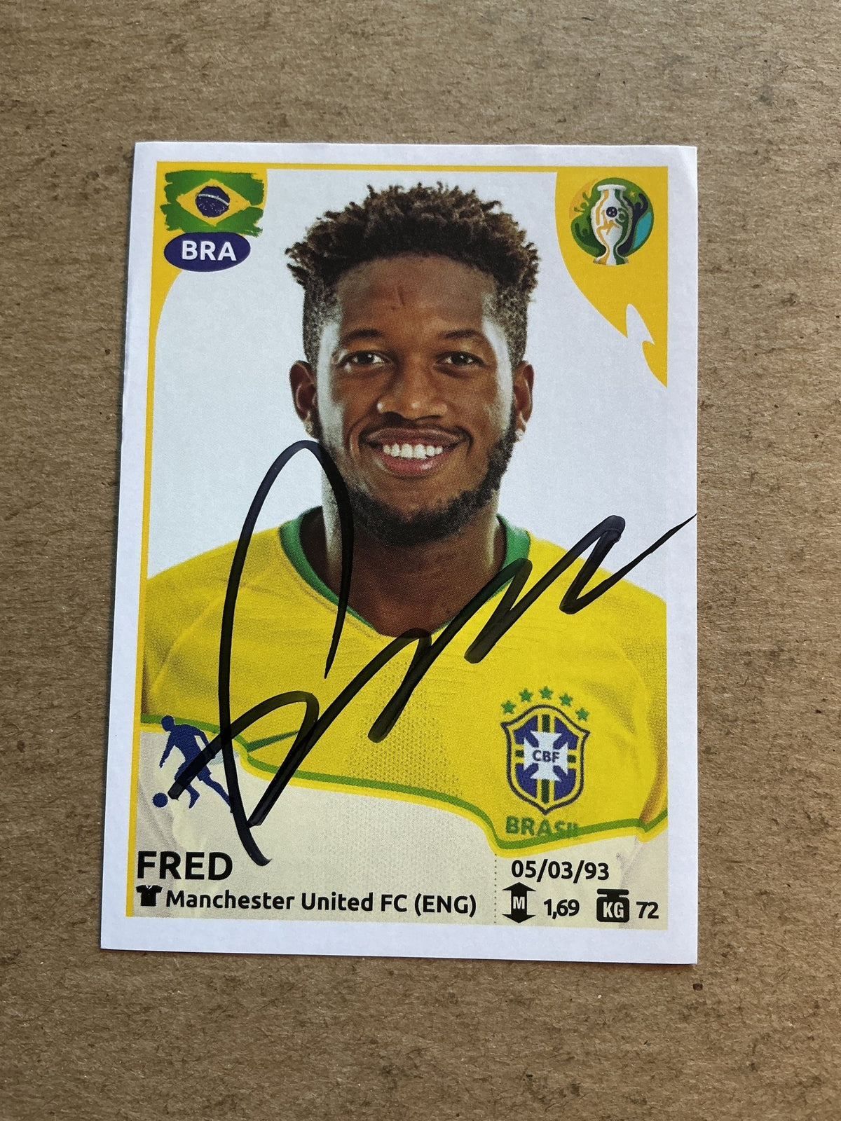 Fred, Brazil 🇧🇷 Copa America 2019 Panini hand signed - Autographs-World