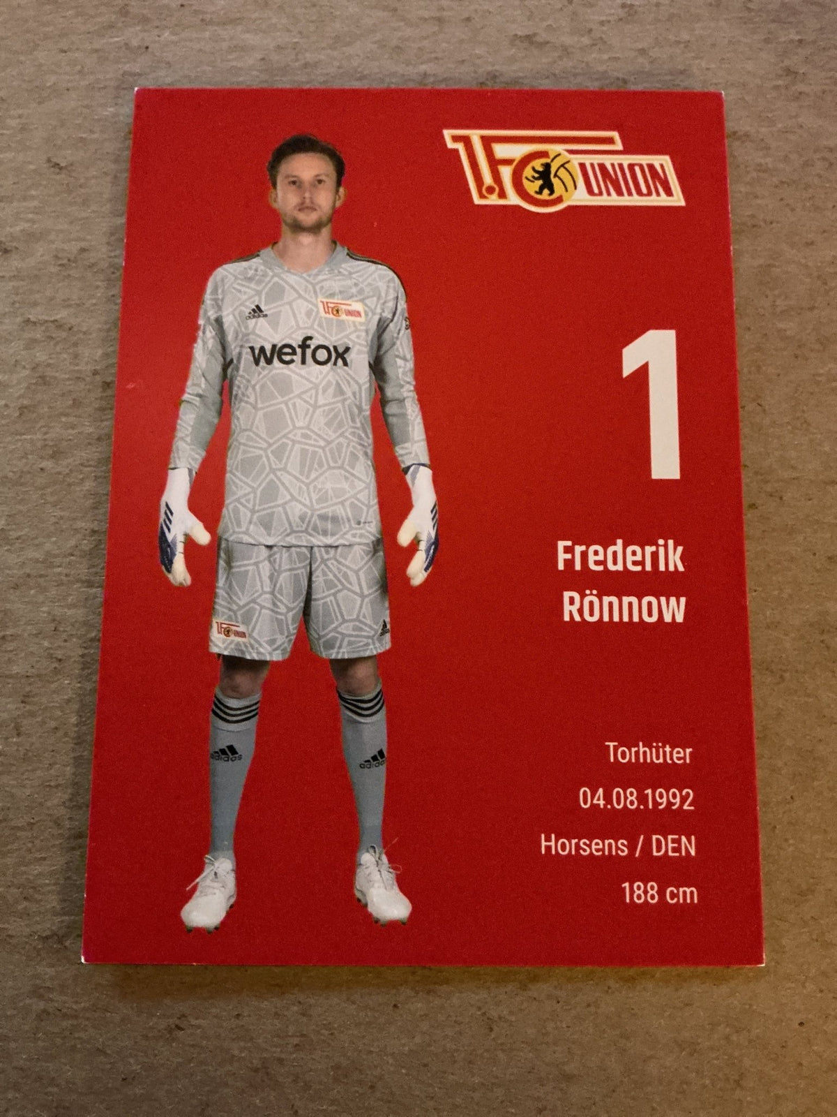 Frederik Rönnow, Denmark 🇩🇰 1.FC Union Berlin 2022/23 hand signed - Autographs-World