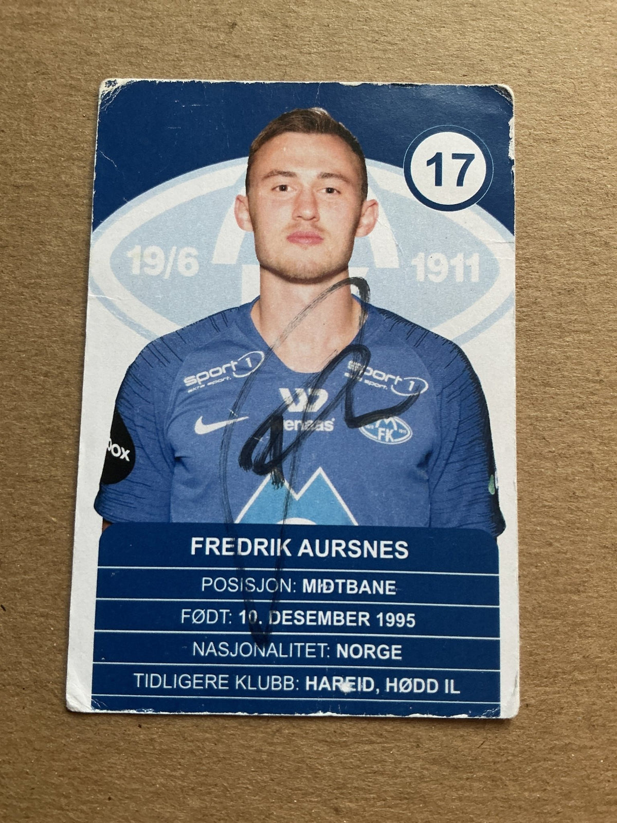 Fredrik Aursnes, Norway 🇳🇴 Molde FK 2020/21 hand signed - Autographs-World