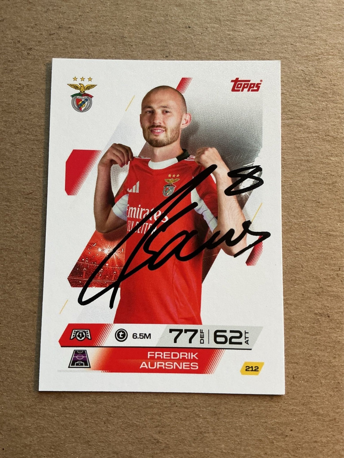 Fredrik Aursnes, Norway 🇳🇴 SL Benfica 2025/26 hand signed - Autographs-World