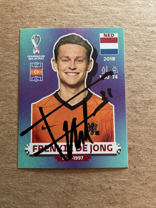 Frenkie de Jong, Netherlands 🇳🇱 FIFA World Cup 2022 Panini hand signed - Autographs-World