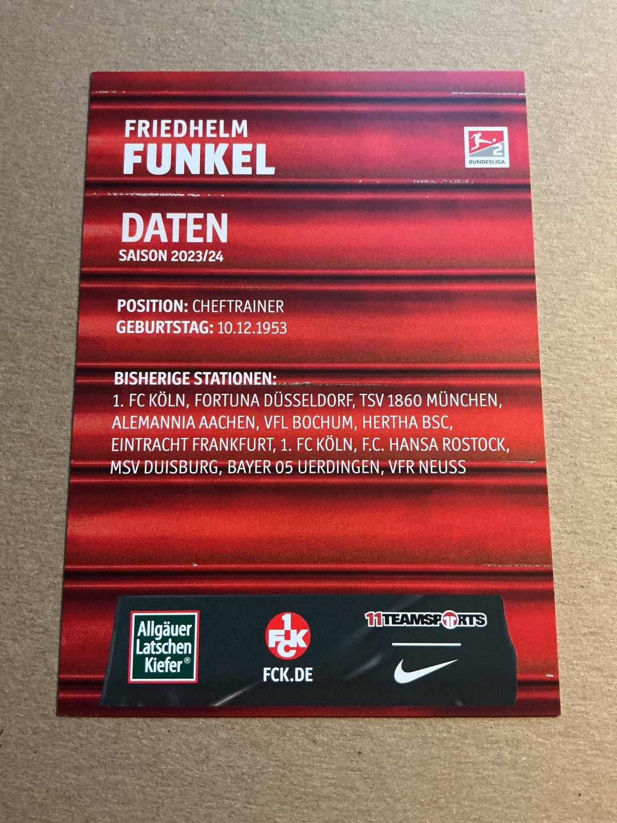 Friedhelm Funkel, Germany 🇩🇪 1.FC Kaiserslautern 2023/24 hand signed - Autographs-World