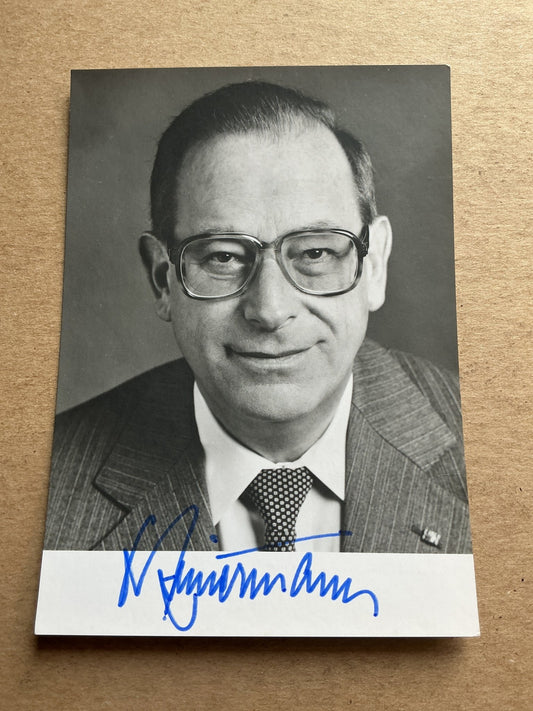 Friedrich Zimmermann, Germany 🇩🇪 Minister of the Interior hand signed - Autographs-World