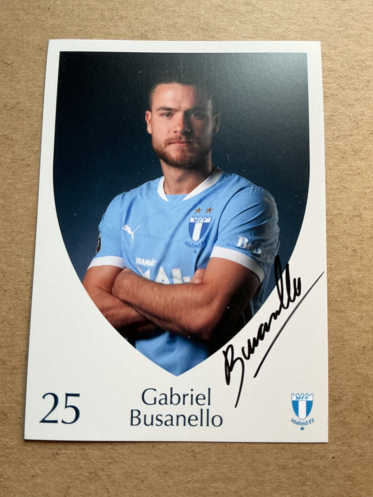 Gabriel Busanello, Brazil 🇧🇷 Malmö FF 2025/26 hand signed - Autographs-World