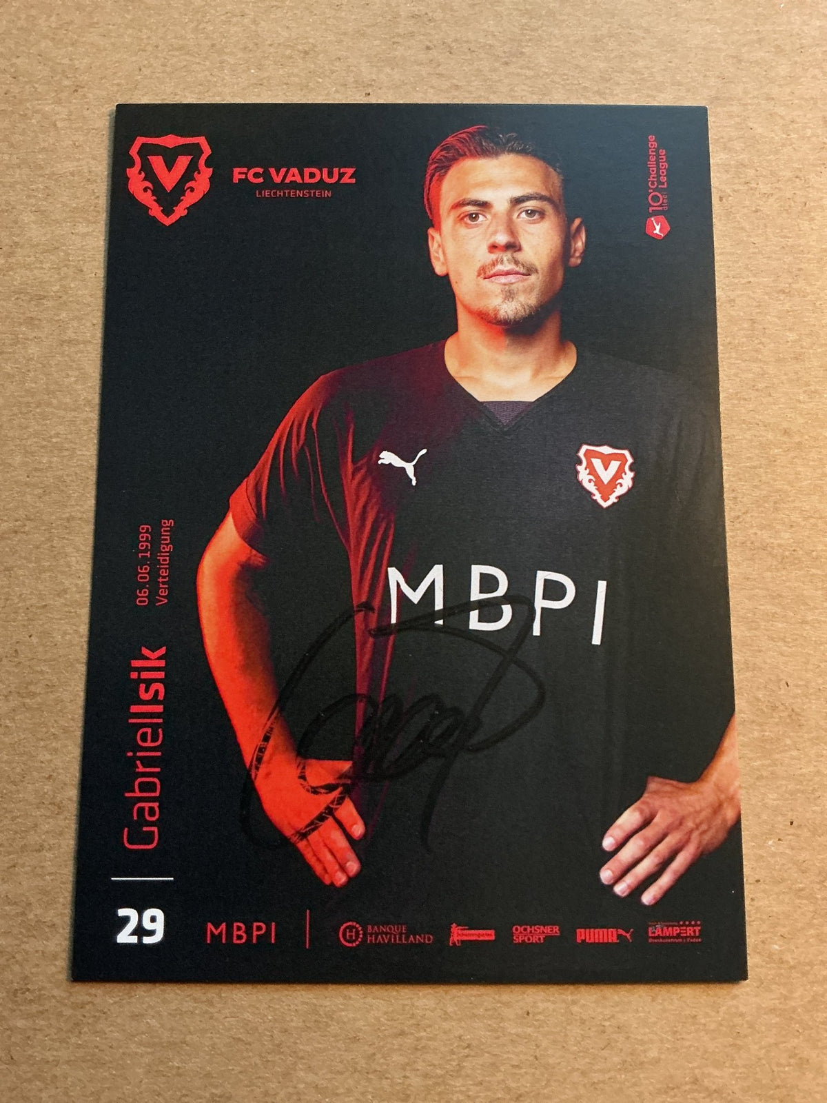 Gabriel Isik, Germany 🇩🇪 FC Vaduz 2022/23 hand signed - Autographs-World