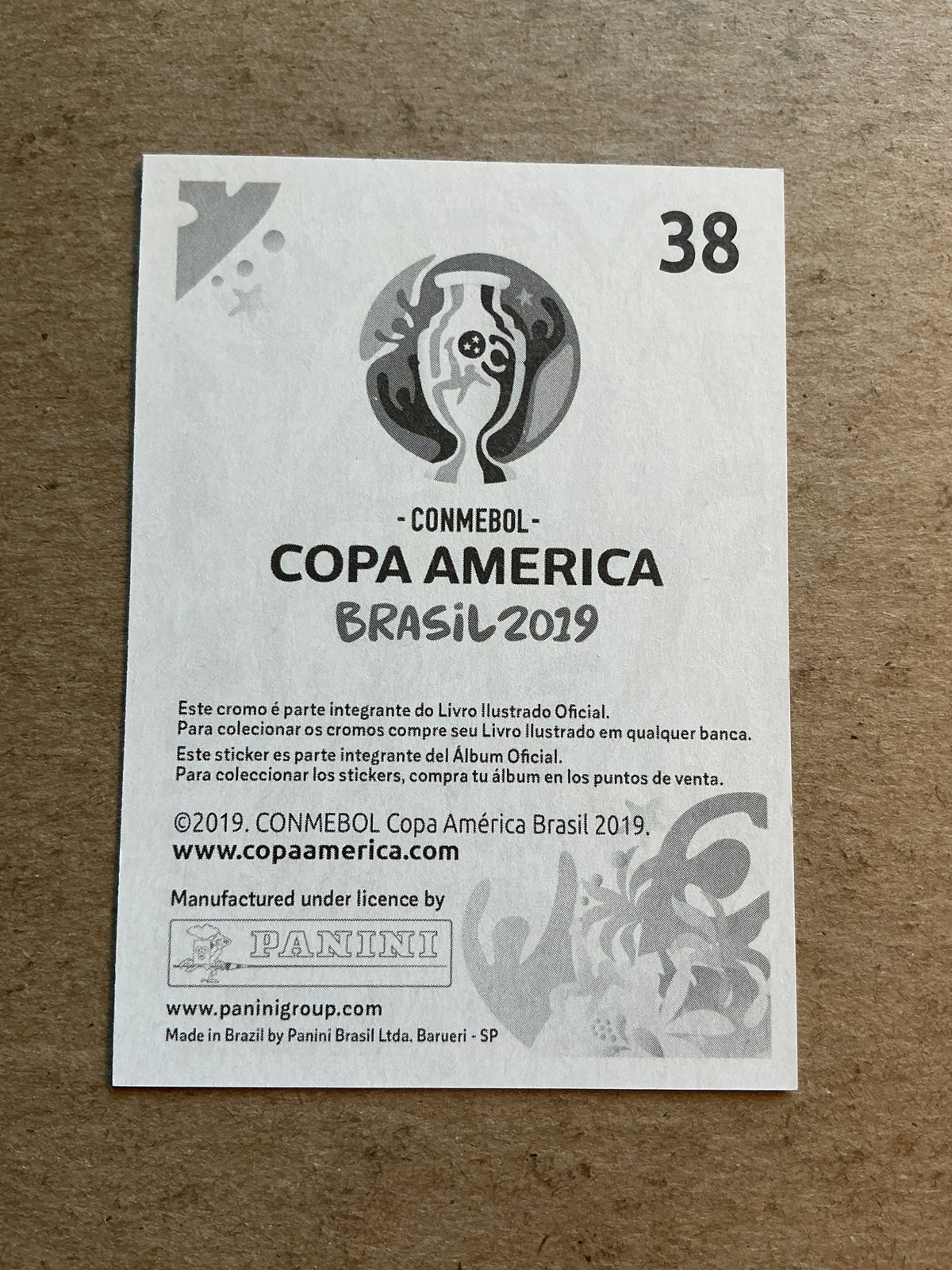 Gabriel Jesus, Brazil 🇧🇷 Copa America 2019 Panini hand signed - Autographs-World
