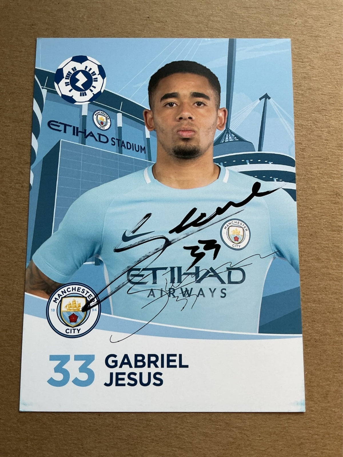 Gabriel Jesus, Brazil 🇧🇷 Manchester City 2017/18 hand signed - Autographs-World