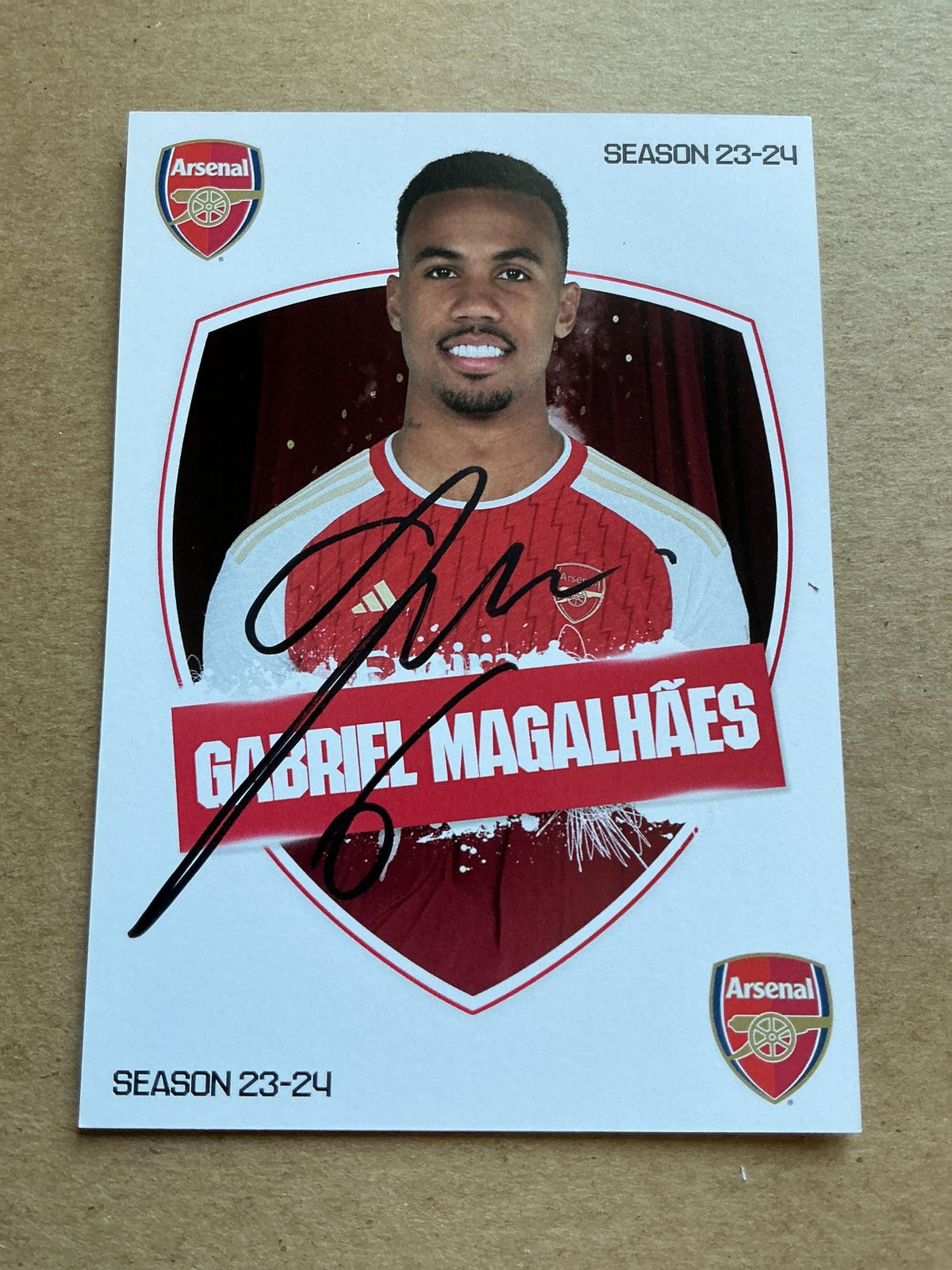 Gabriel Magalhaes, Brazil 🇧🇷 Arsenal FC 2023/24 hand signed - Autographs-World
