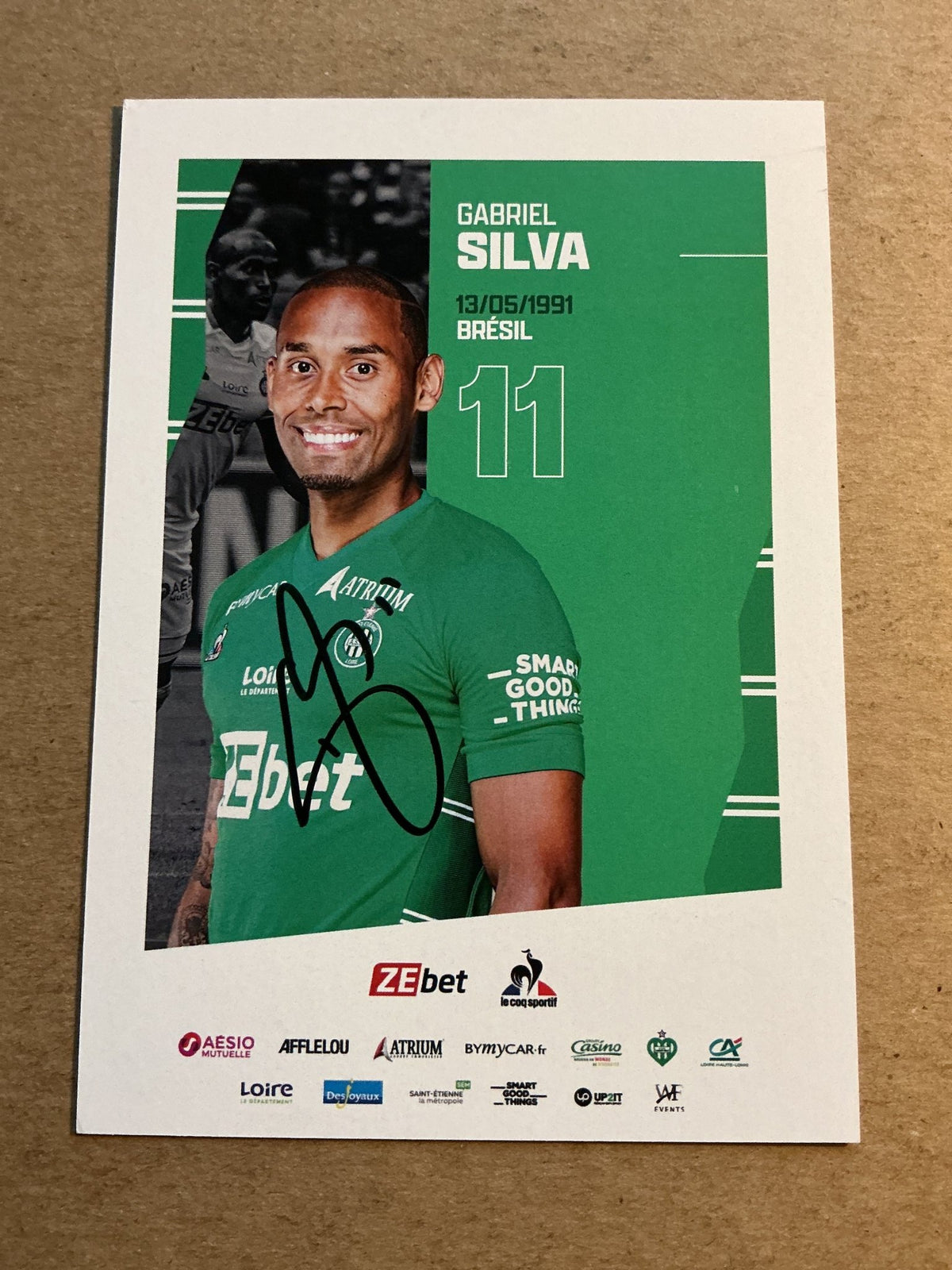 Gabriel Silva, Brazil 🇧🇷 AS Saint-Étienne 2021/22 hand signed - Autographs-World