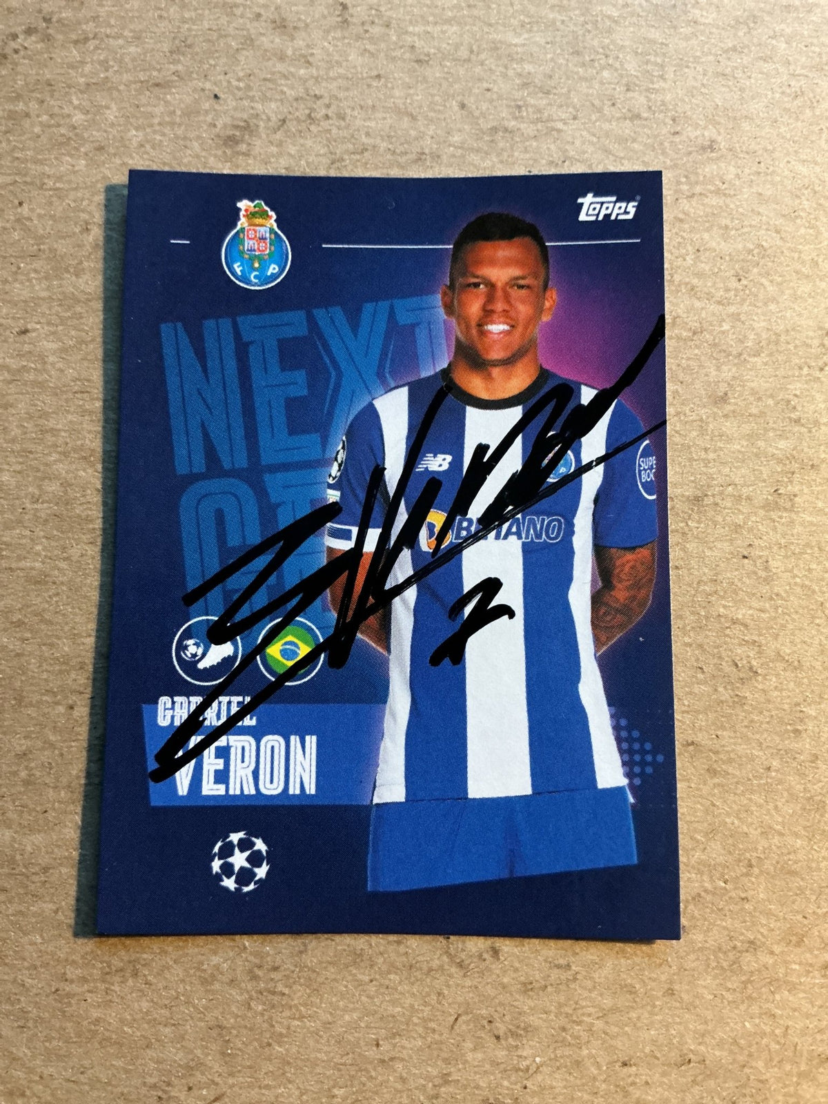 Gabriel Veron, Brazil 🇧🇷 FC Porto 2023/24 Topps hand signed - Autographs-World