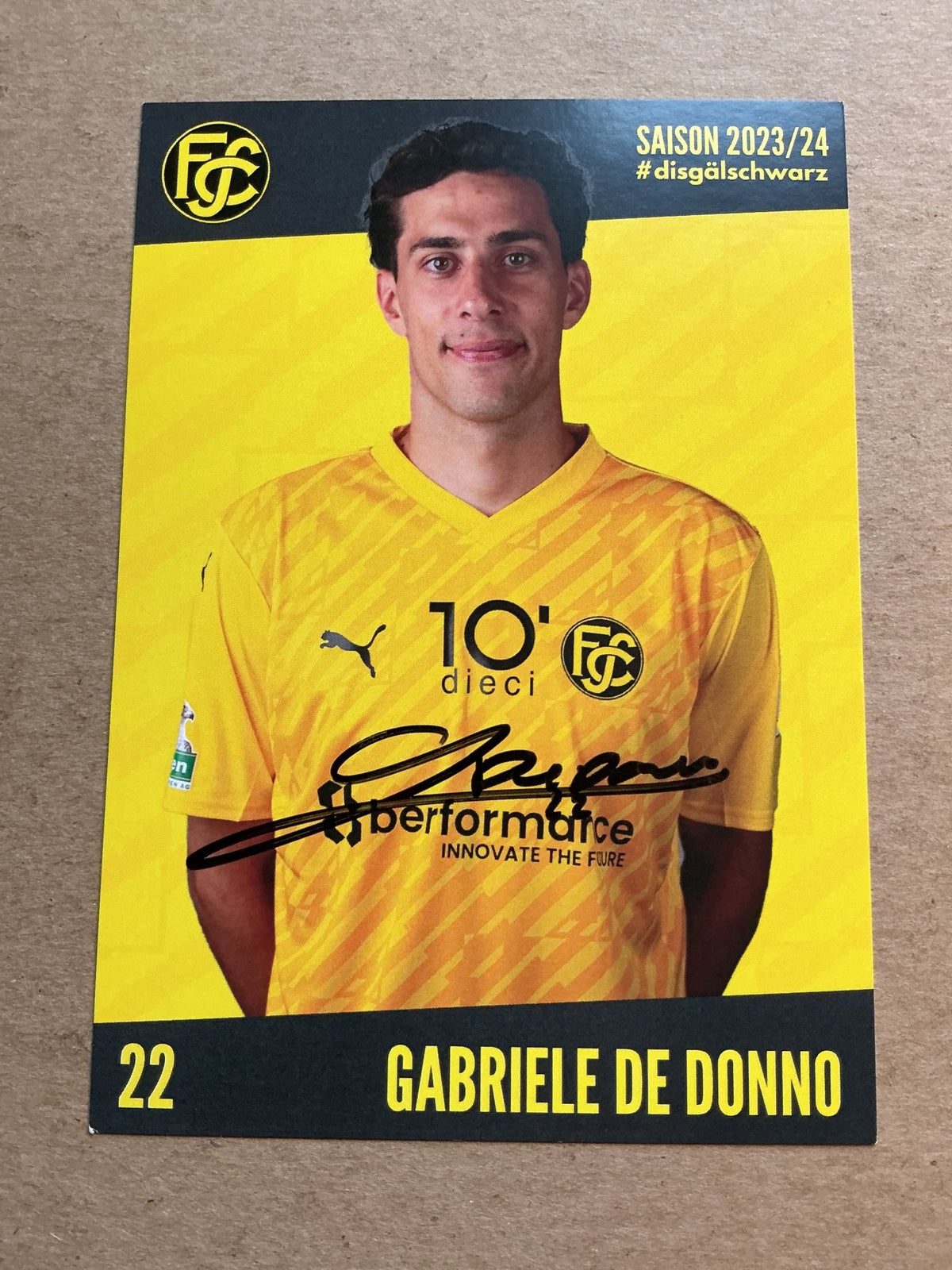 Gabriele de Donno, Switzerland 🇨🇭 FC Schaffhausen 2023/24 hand signed - Autographs-World