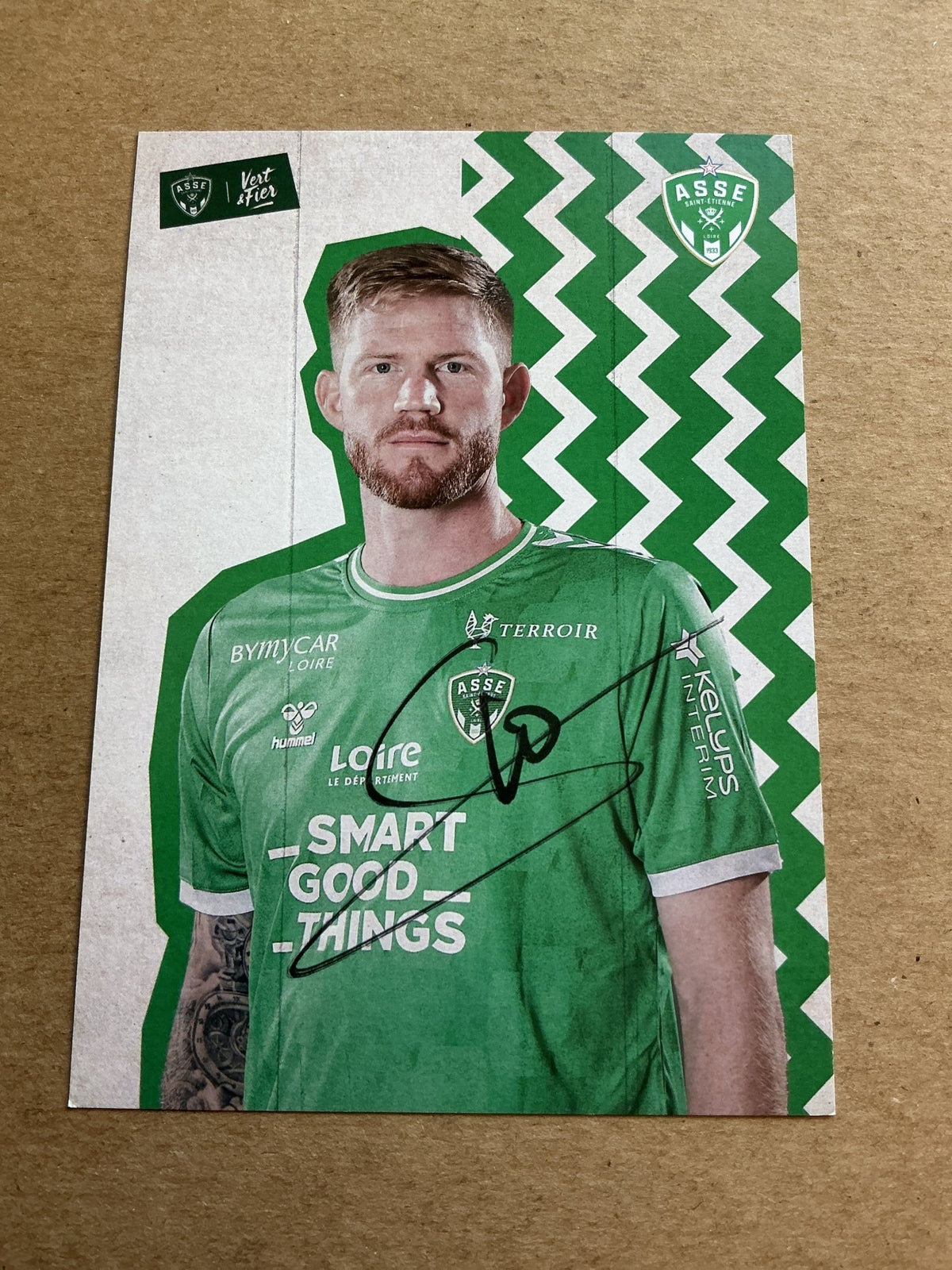 Gaetan Charbonnier, France 🇫🇷 AS Saint-Etienne 2023/24 hand signed - Autographs-World