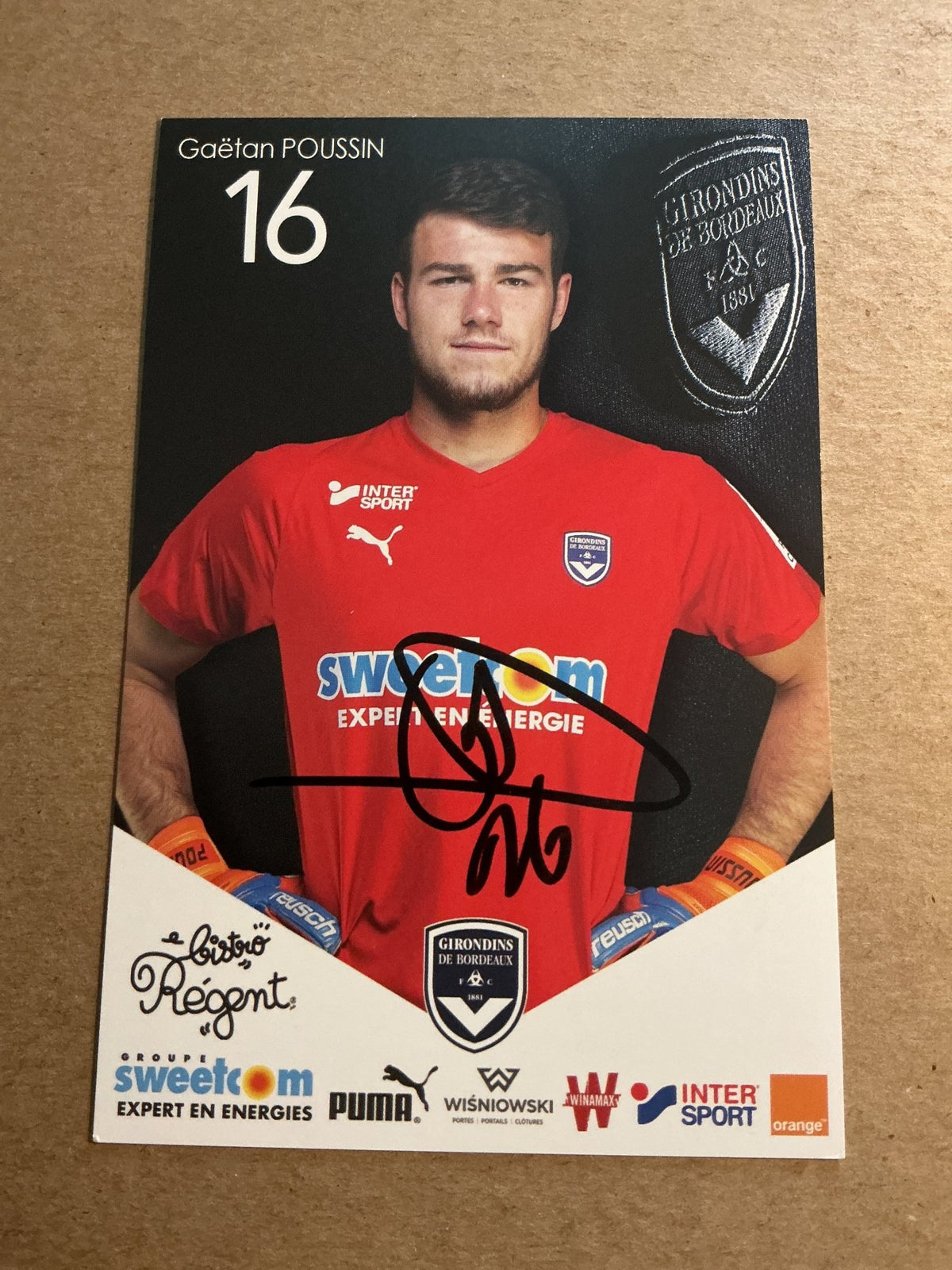 Gaetan Poussin, France 🇫🇷 Girondins Bordeaux 2018/19 hand signed - Autographs-World