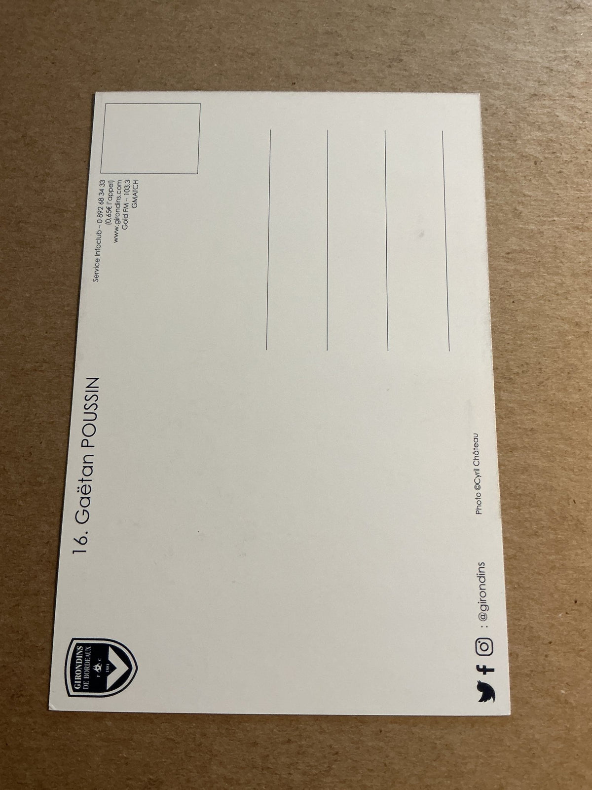 Gaetan Poussin, France 🇫🇷 Girondins Bordeaux 2018/19 hand signed - Autographs-World
