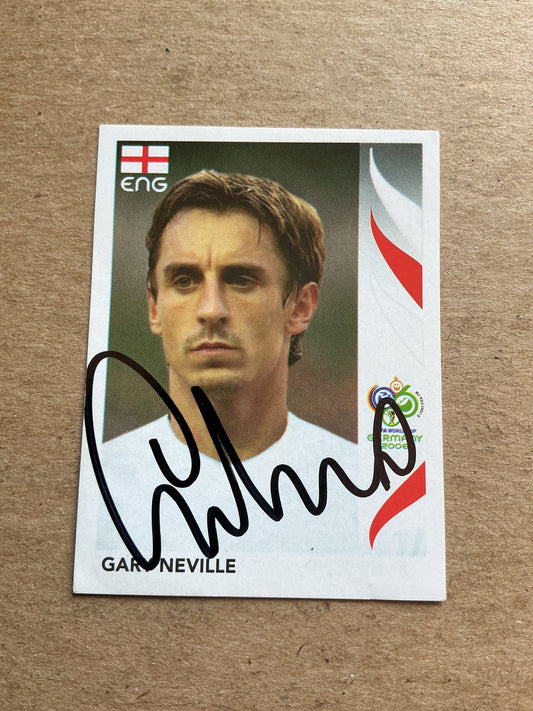 Gary Neville, England 🏴󠁧󠁢󠁥󠁮󠁧󠁿 FIFA World Cup 2006 Panini hand signed - Autographs-World
