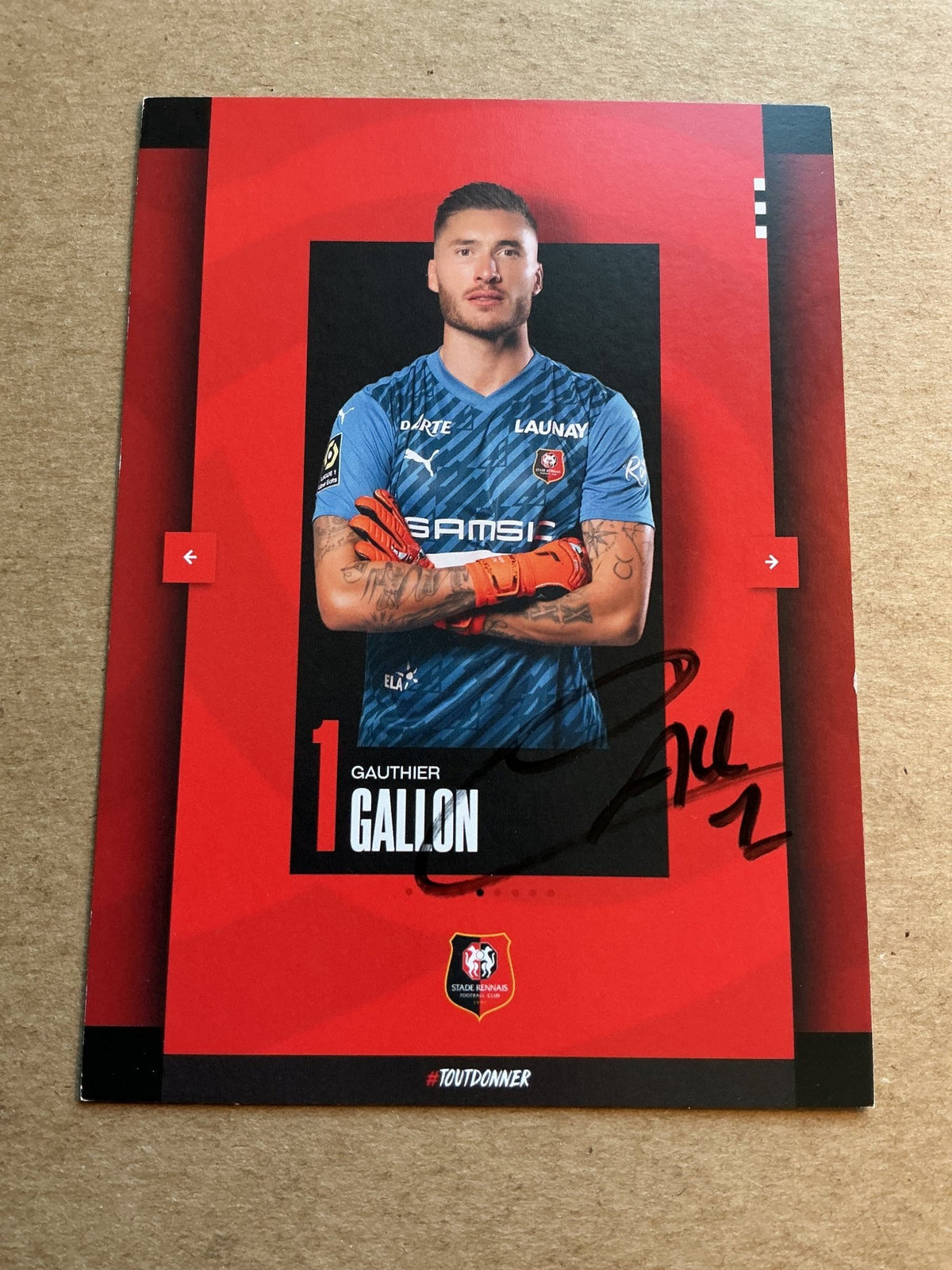 Gauthier Gallon, France 🇫🇷 Stade Rennes FC 2023/24 hand signed - Autographs-World