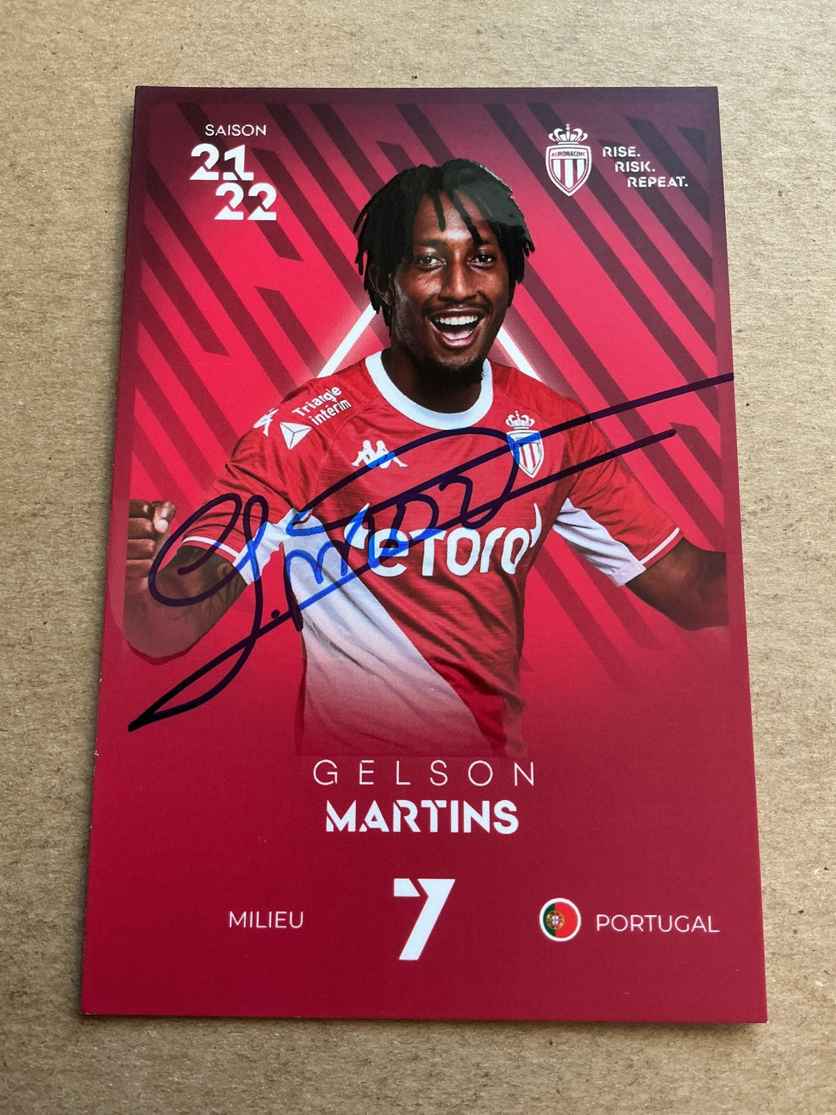 Gelson Martins, Portugal 🇵🇹 AS Monaco 2021/22 hand signed - Autographs-World