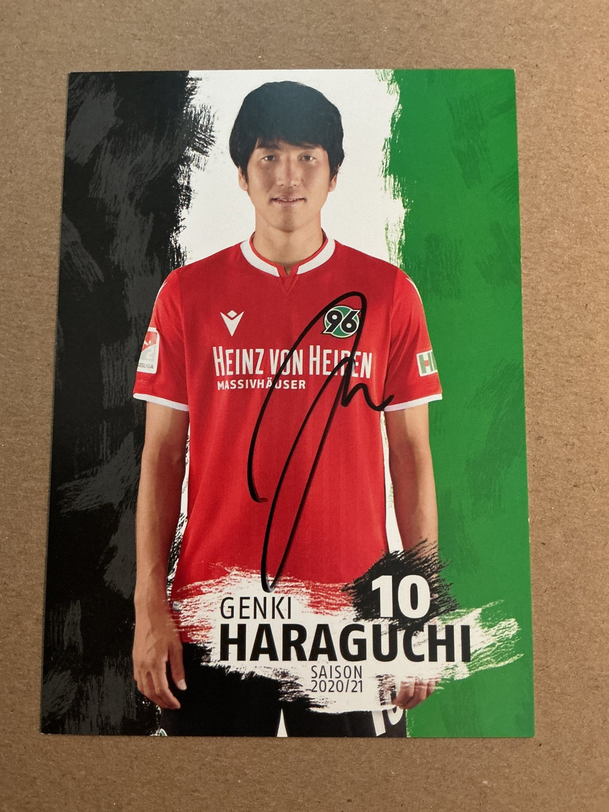 Genki Haraguchi, Japan 🇯🇵 Hannover 96 2020/21 hand signed - Autographs-World