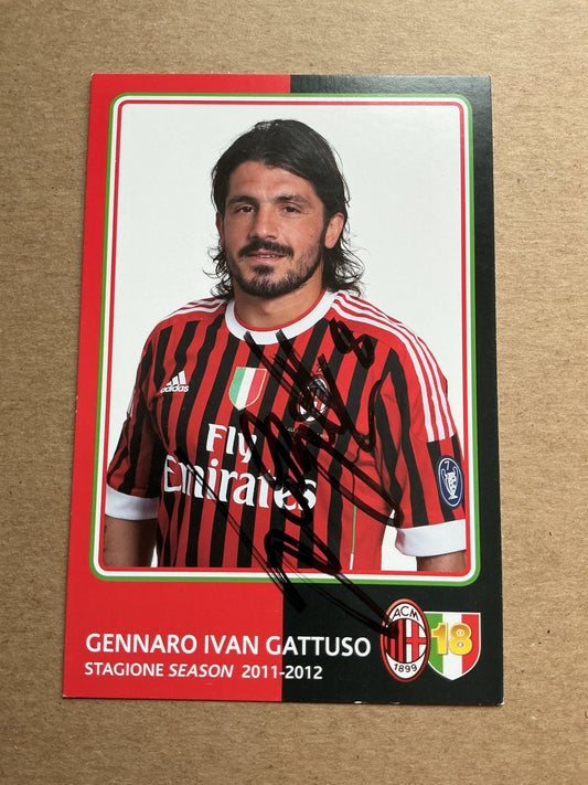 Gennaro Gattuso, Italy 🇮🇹 AC Milan 2011/12 hand signed - Autographs-World