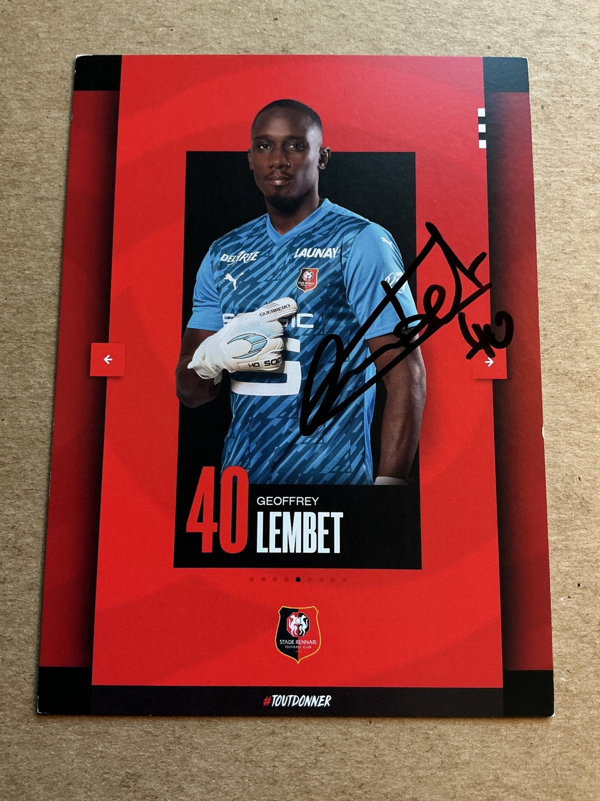 Geoffrey Lembet, Central African Republic 🇨🇫 Stade Rennes FC 2023/24 hand signed - Autographs-World