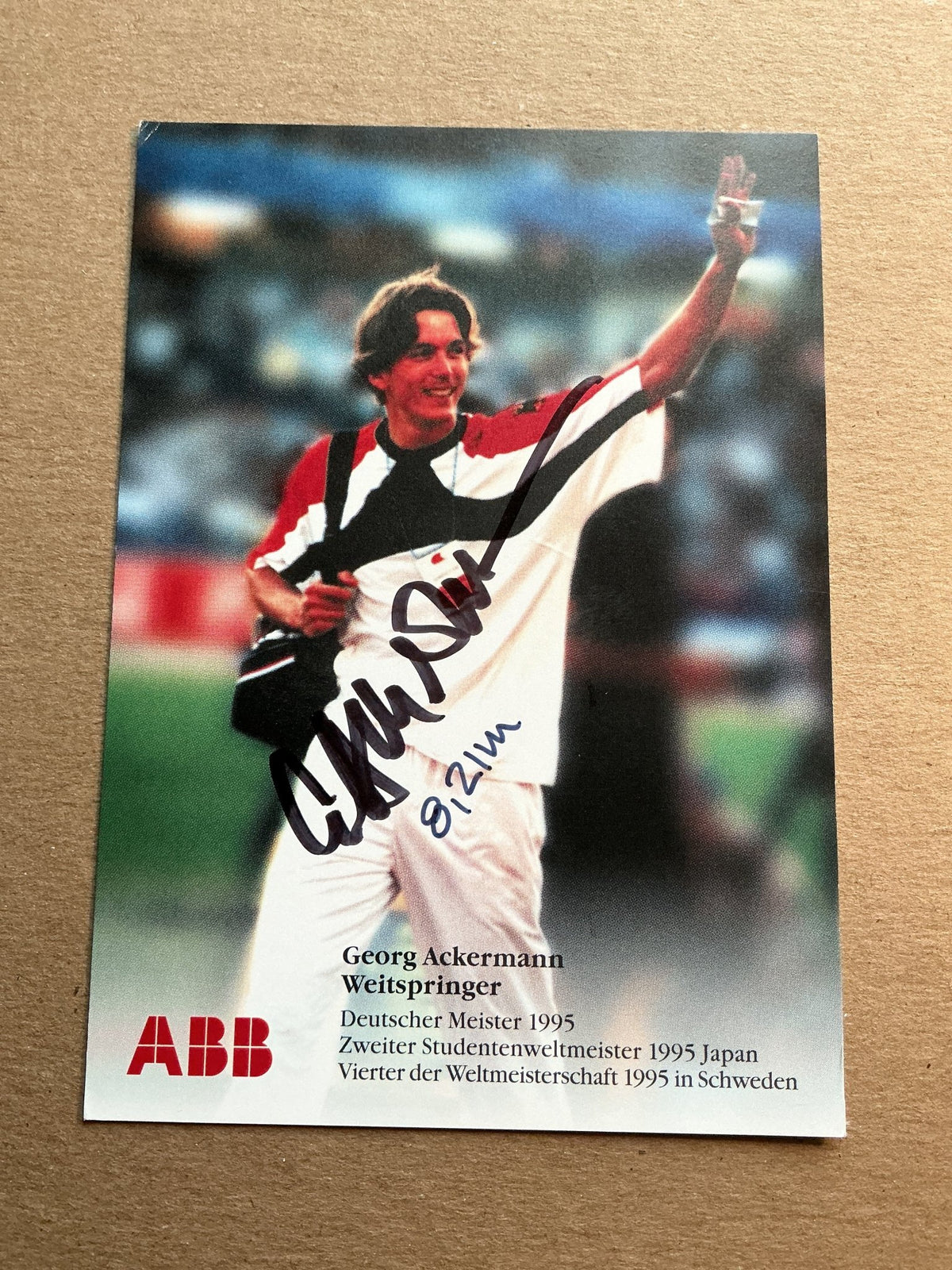 Georg Ackermann, Germany 🇩🇪 Athletics Summer Olympics hand signed - Autographs-World