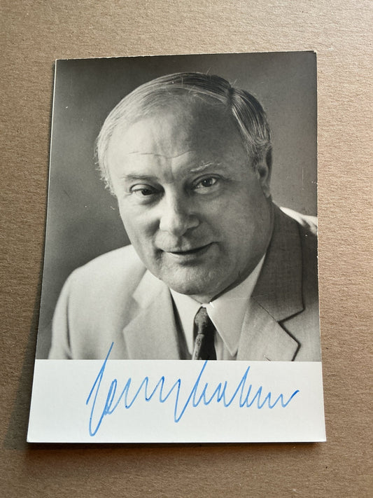Georg Leber, Germany 🇩🇪 Minister of Defence Politics hand signed - Autographs-World