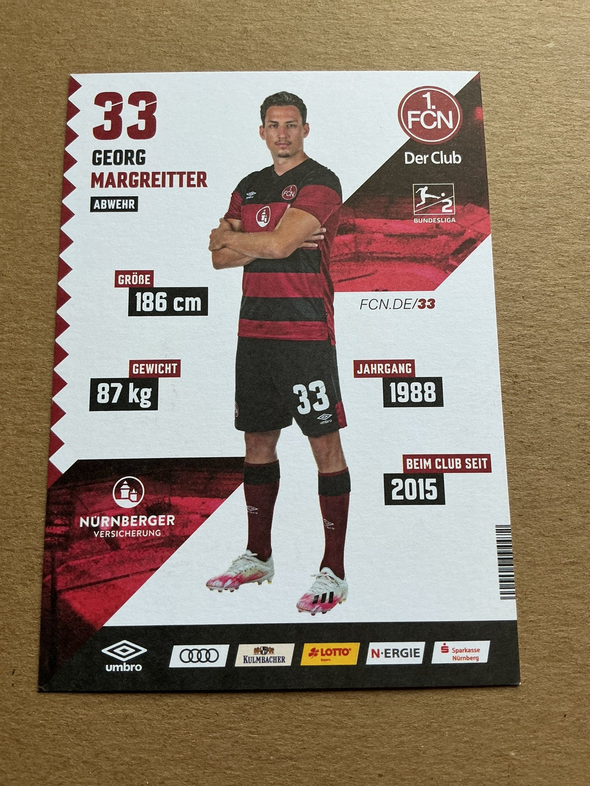 Georg Margreitter, Austria 🇦🇹 1.FC Nürnberg 2020/21 hand signed - Autographs-World