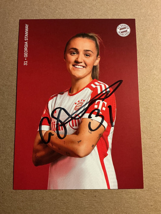 Georgia Stanway, England 🏴󠁧󠁢󠁥󠁮󠁧󠁿 FC Bayern München 2023/24 hand signed - Autographs-World