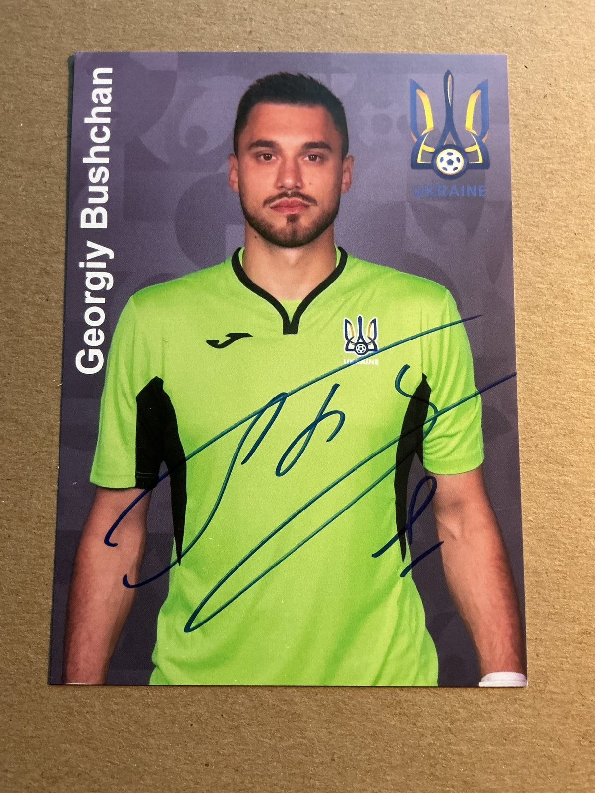 Georgiy Bushchan, Ukraine 🇺🇦 UEFA Euro 2020 hand signed - Autographs-World
