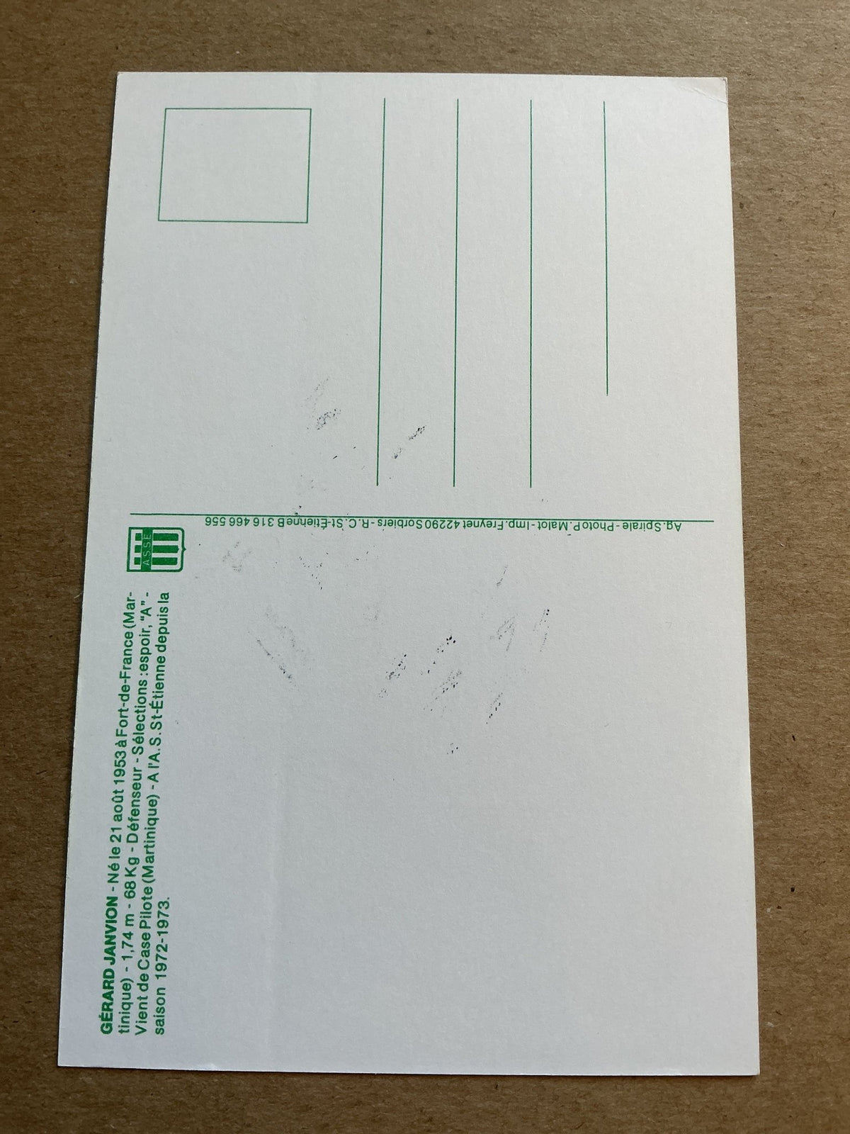 Gerard Janvion, France 🇫🇷 AS Saint-Etienne 1982/83 hand signed - Autographs-World