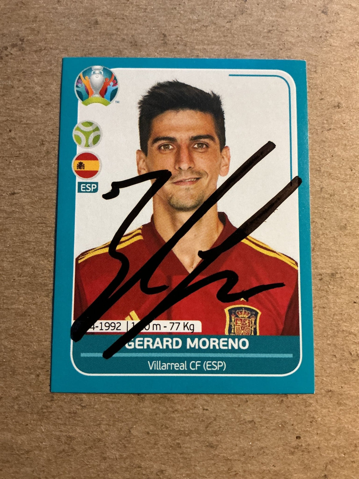 Gerard Moreno, Spain 🇪🇸 UEFA Euro 2020 Panini hand signed - Autographs-World