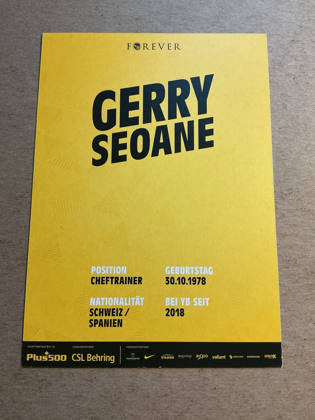 Gerardo Seoane, Switzerland 🇨🇭 BSC Young Boys 2020/21 hand signed - Autographs-World