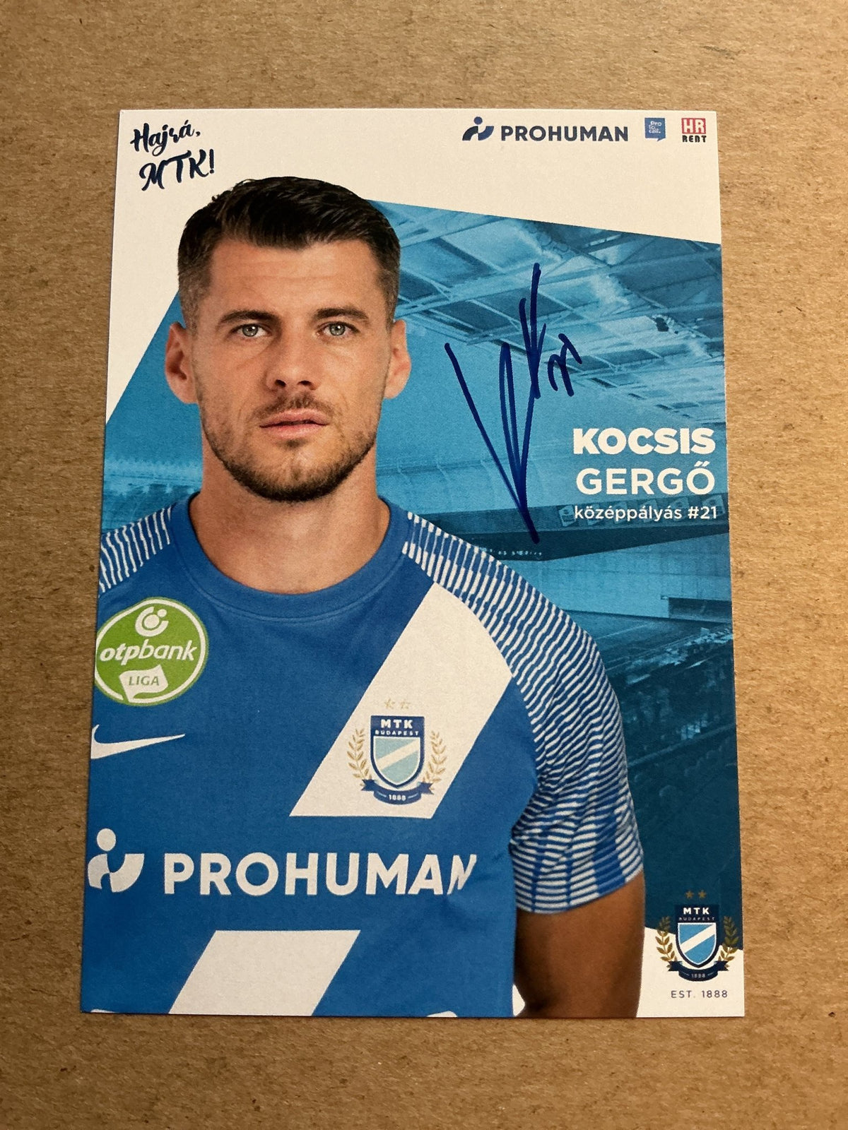 Gergö Kocsis, Hungary 🇭🇺 MTK Budapest FC 2023/24 hand signed - Autographs-World