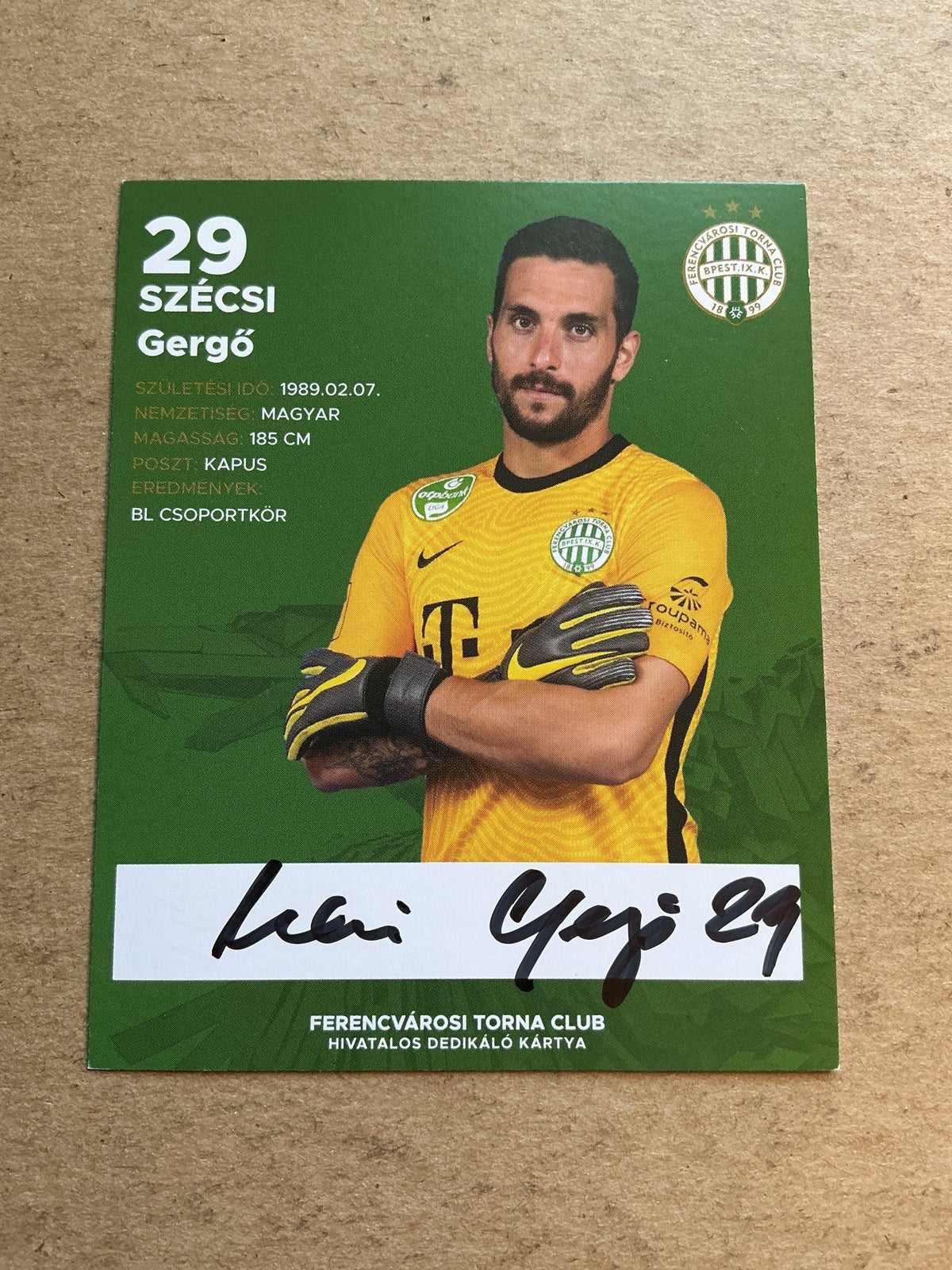 Gergö Szécsi, Hungary 🇭🇺 Ferencváros 2020/21 hand signed - Autographs-World