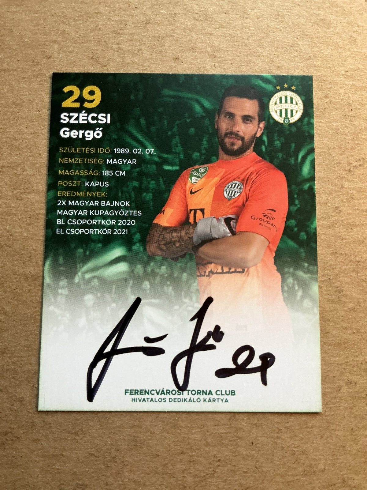Gergö Szécsi, Hungary 🇭🇺 Ferencváros 2022/23 hand signed - Autographs-World